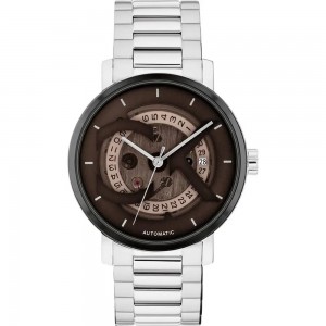 CALVIN KLEIN Ρολόι Iconic Auto Ασημί Ανοξείδωτο Ατσάλι 25300018 