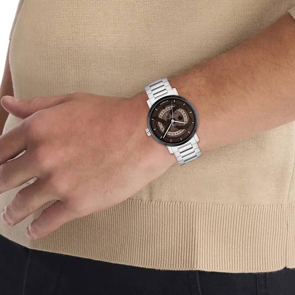 CALVIN KLEIN Ρολόι Iconic Auto Ασημί Ανοξείδωτο Ατσάλι 25300018 