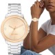 CALVIN KLEIN Ρολόι Vivacious Ασημί Ροζ Χρυσό Ανοξείδωτο Ατσάλι 25100025