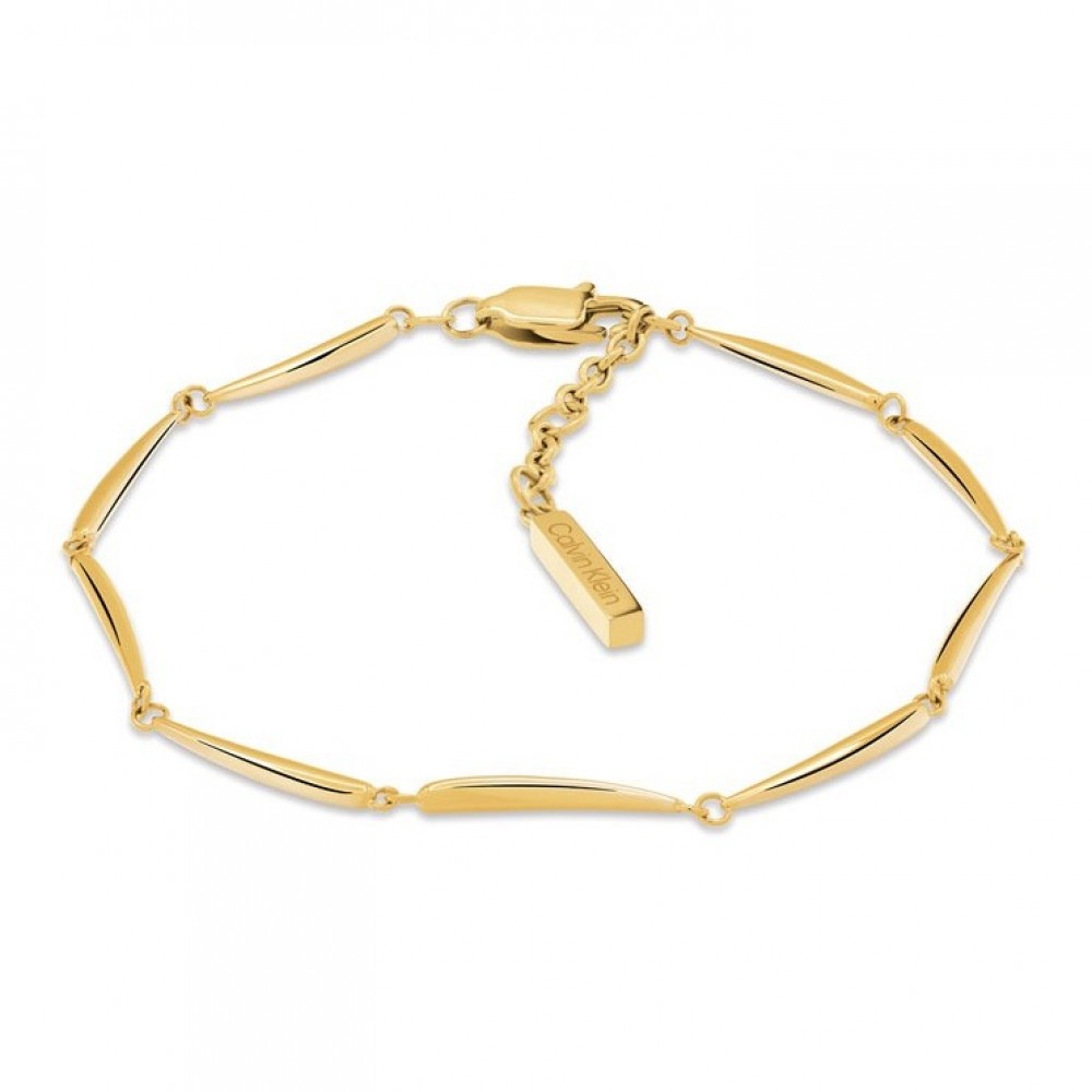 CALVIN KLEIN Βραχιόλι Elongated Χρύσο Ανοξείδωτο Ατσάλι 35000997