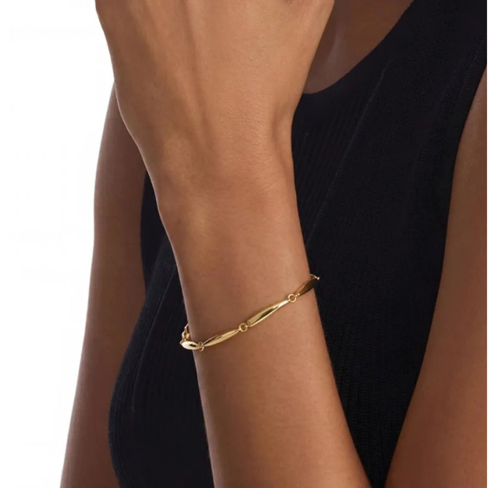 CALVIN KLEIN Βραχιόλι Elongated Χρύσο Ανοξείδωτο Ατσάλι 35000997