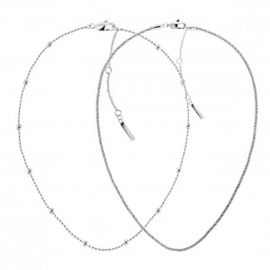 CALVIN KLEIN Κολιέ Διπλό Ασημί Ανοξείδωτο Ατσάλι 35000949 CALVIN KLEIN Κολιέ Διπλό Ασημί Ανοξείδωτο Ατσάλι 35000949
