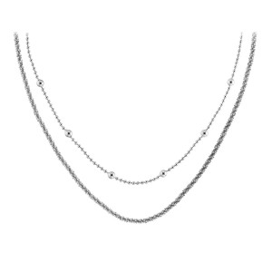 CALVIN KLEIN Κολιέ Διπλό Ασημί Ανοξείδωτο Ατσάλι 35000949