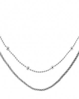 CALVIN KLEIN Κολιέ Διπλό Ασημί Ανοξείδωτο Ατσάλι 35000949