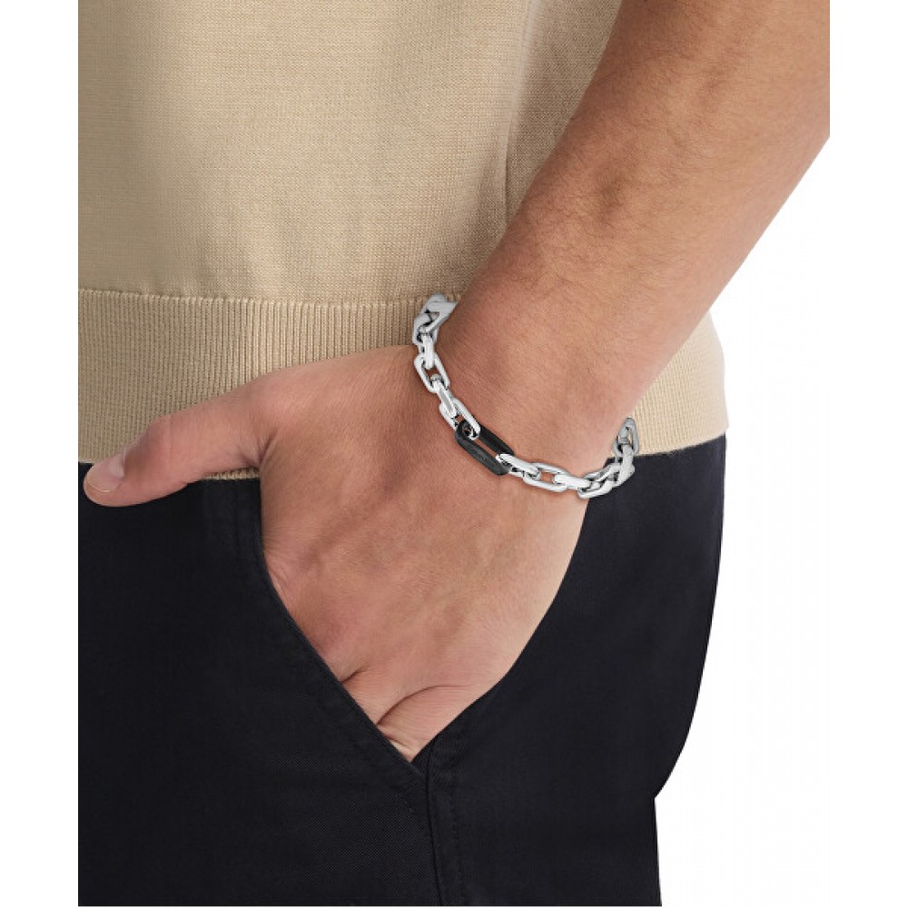 CALVIN KLEIN Ανδρικό Βραχιόλι Aspire Ασημί Ανοξείδωτο Ατσάλι 35100068