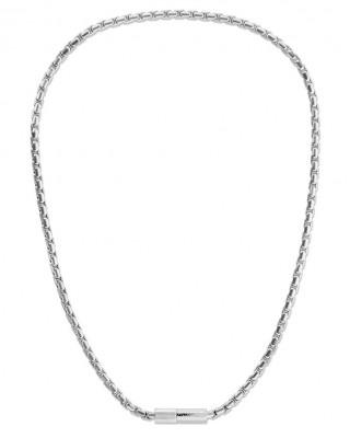 CALVIN KLEIN Ανδρικό Κολιέ Αλυσίδα Contoured Ασημί Ανοξείδωτο Ατσάλι 35100092