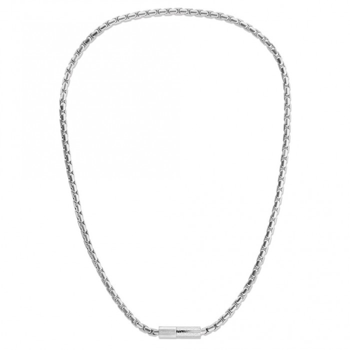 CALVIN KLEIN Ανδρικό Κολιέ Αλυσίδα Contoured Ασημί Ανοξείδωτο Ατσάλι 35100092