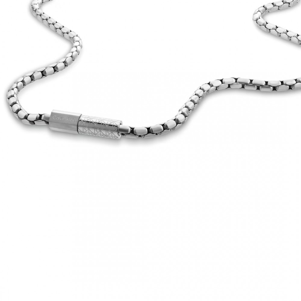 CALVIN KLEIN Ανδρικό Κολιέ Αλυσίδα Contoured Ασημί Ανοξείδωτο Ατσάλι 35100092