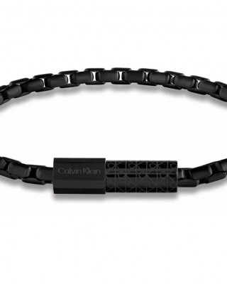CALVIN KLEIN Ανδρικό Βραχιόλι Contoured Μαύρο Ανοξείδωτο Ατσάλι 35100096