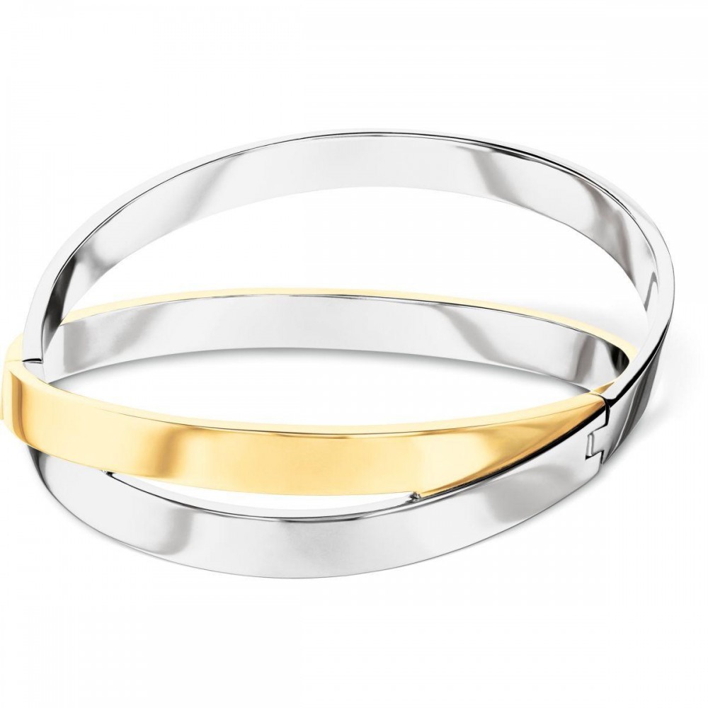 CALVIN KLEIN Βραχιόλι Χειροπέδα Elliptical Δίχρωμο Ανοξείδωτο Ατσάλι 35000852