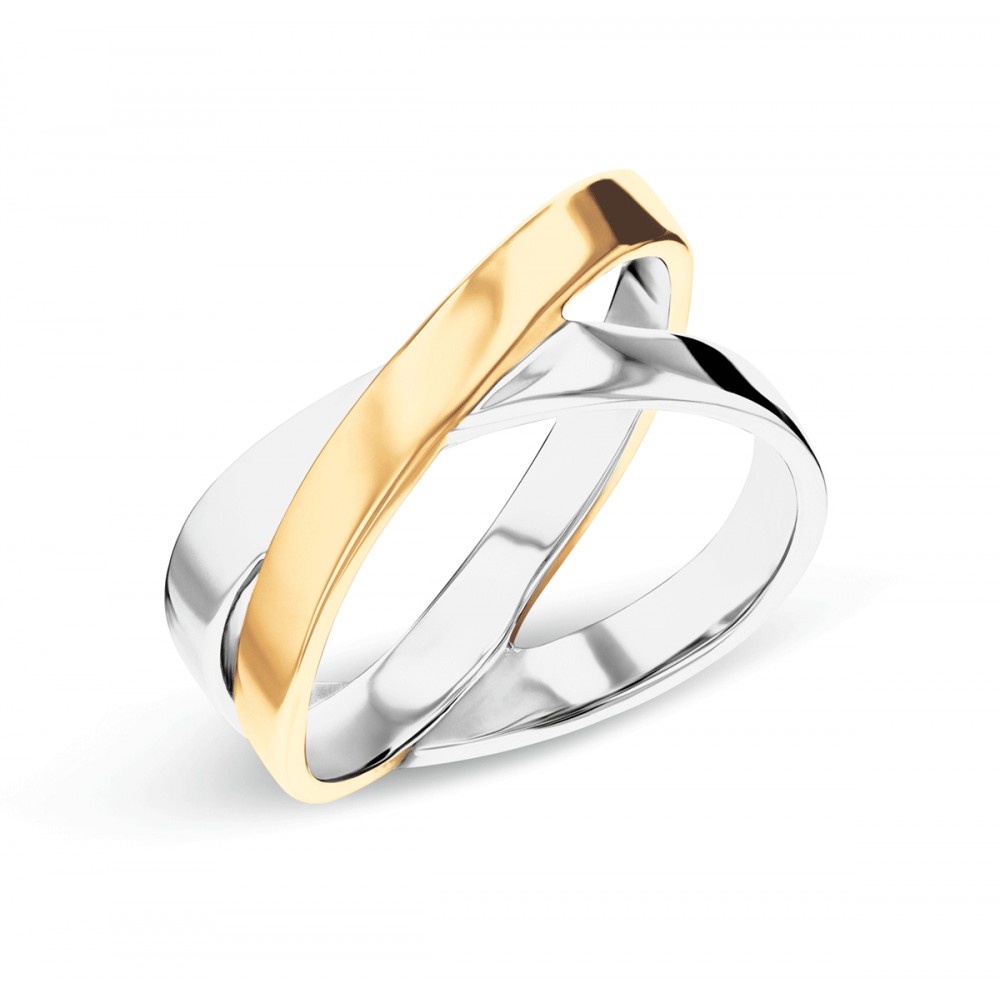 CALVIN KLEIN Βραχιόλι Χειροπέδα Elliptical Δίχρωμο Ανοξείδωτο Ατσάλι 35000852