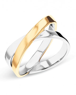 CALVIN KLEIN Βραχιόλι Χειροπέδα Elliptical Δίχρωμο Ανοξείδωτο Ατσάλι 35000852