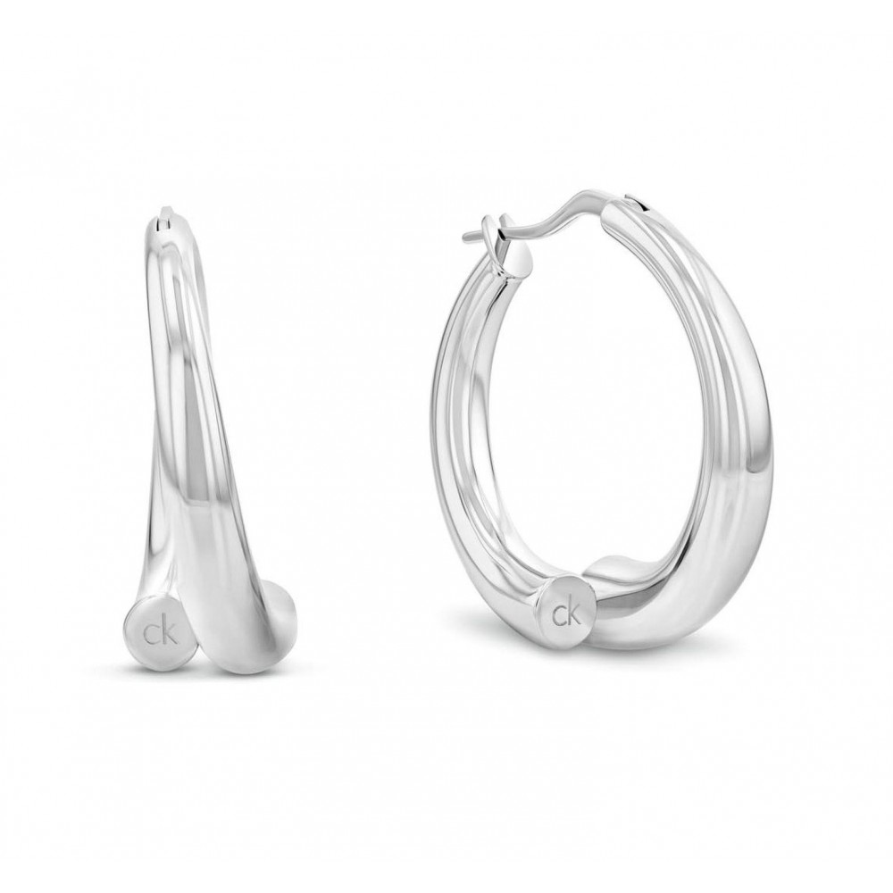 CALVIN KLEIN Spiral Σκουλαρίκια Κρίκοι Ασημί Ανοξείδωτο Ατσάλι 35000768