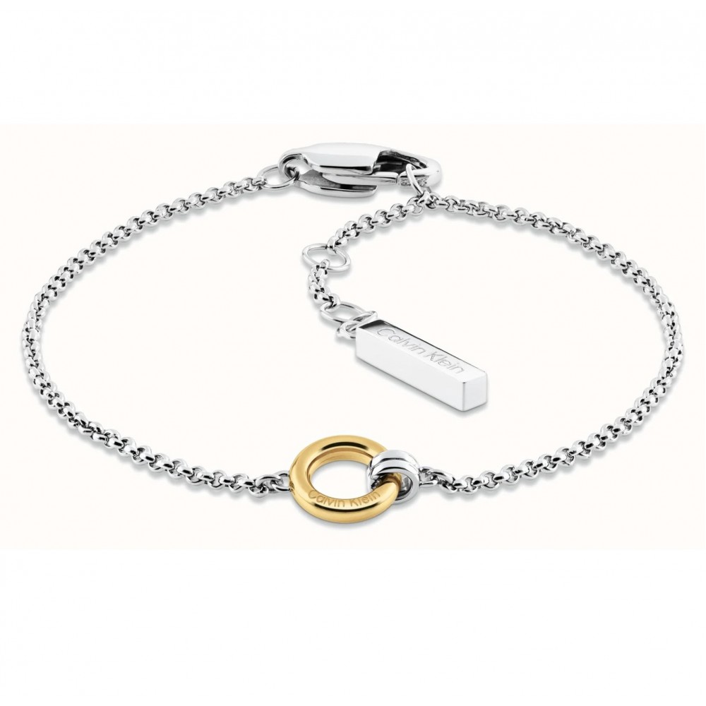 CALVIN KLEIN Βραχιόλι Two-tone Ring Chain Δίχρωμο Ανοξείδωτο Ατσάλι 35000955