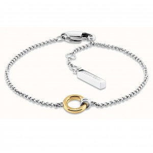 CALVIN KLEIN Βραχιόλι Two-tone Ring Chain Δίχρωμο Ανοξείδωτο Ατσάλι 35000955