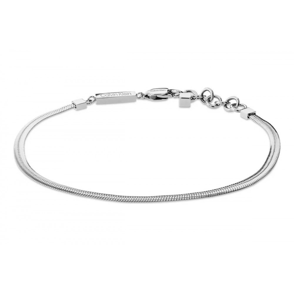 CALVIN KLEIN Βραχιόλι Διπλό Status Ασημί Ανοξείδωτο Ατσάλι 35100091 