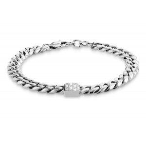 CALVIN KLEIN Βραχιόλι Διπλό Status Ασημί Ανοξείδωτο Ατσάλι 35100091 