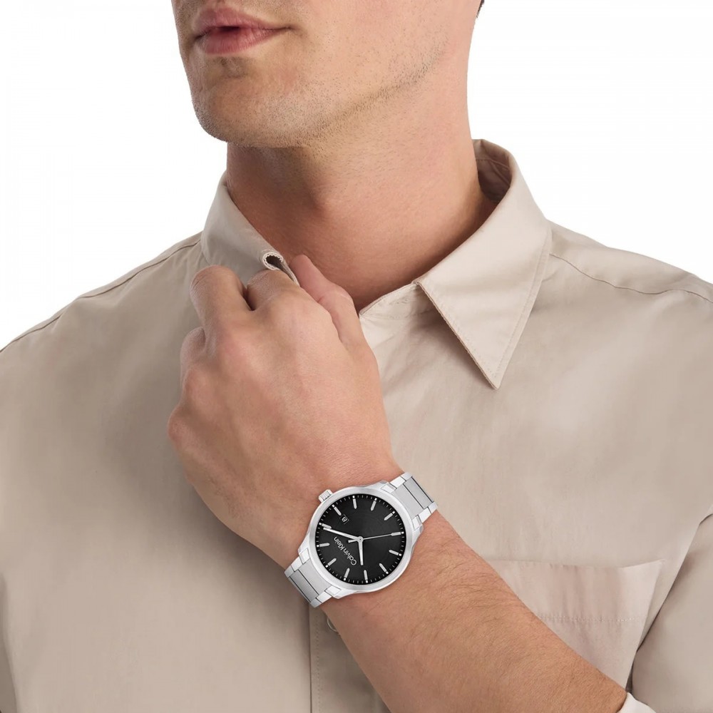 CALVIN KLEIN Ρολόι Define Ασημί Ανοξείδωτο Ατσάλι 25200348