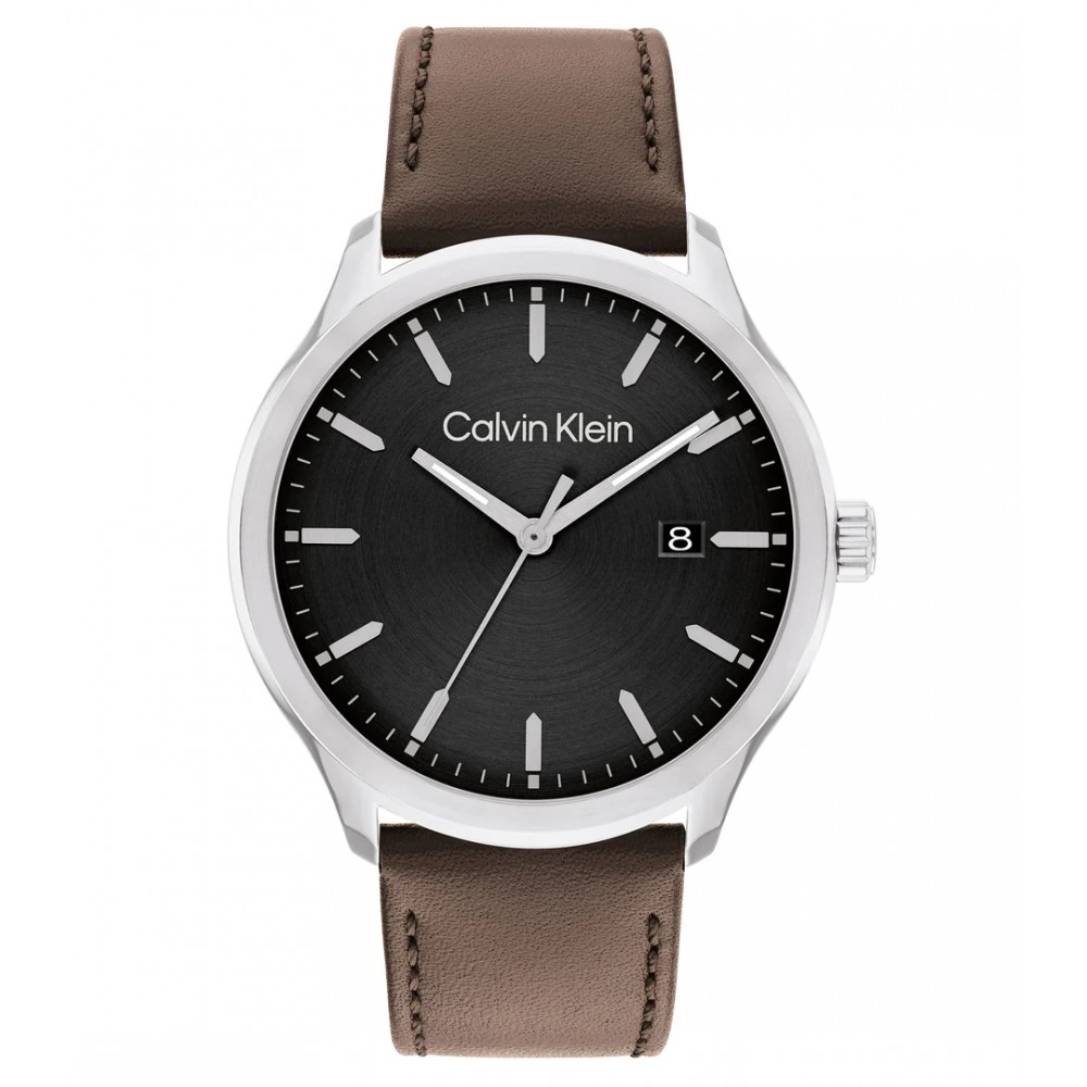CALVIN KLEIN Ρολόι Define Καφέ δερμάτινο λουρί 25200354