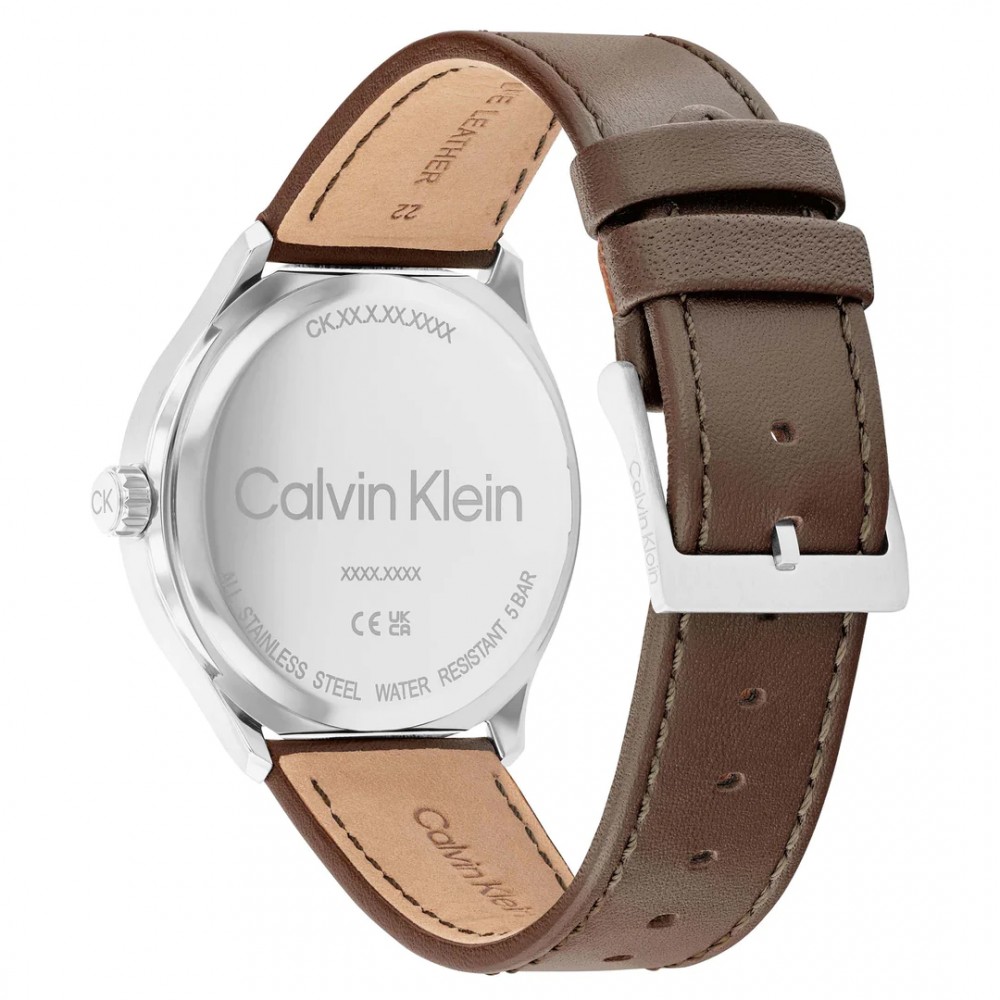 CALVIN KLEIN Ρολόι Define Καφέ δερμάτινο λουρί 25200354
