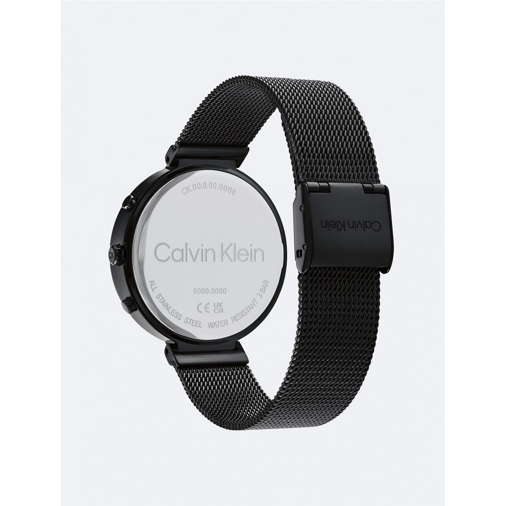 CALVIN KLEIN Ρολόι Minimalistic Mesh Μπρασελέ Μαύρο Ανοξείδωτο Ατσάλι 25200288