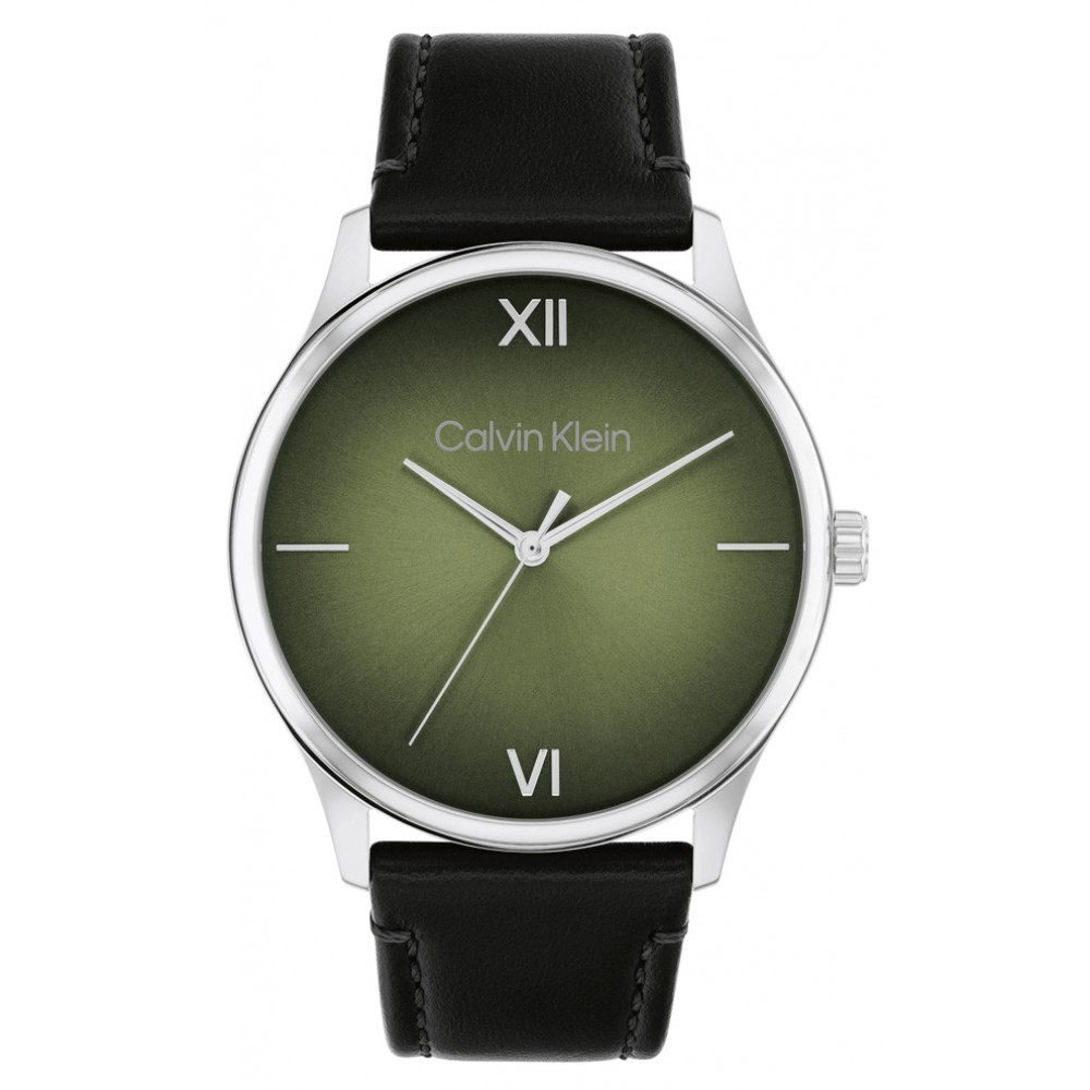 CALVIN KLEIN Ρολόι Ascend Μαύρο δερμάτινο λουρί 25200454