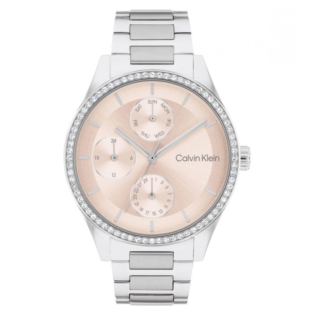 CALVIN KLEIN Ρολόι Spark Γυναικείο Aσημί Ανοξείδωτο Ατσάλι 25100007 