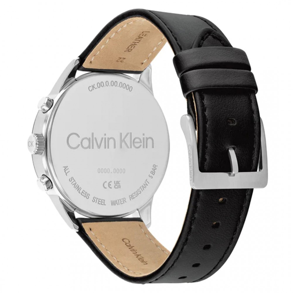 CALVIN KLEIN Ρολόι Infinite Multifunction Μαύρο Δερμάτινο Λουρί 25200379