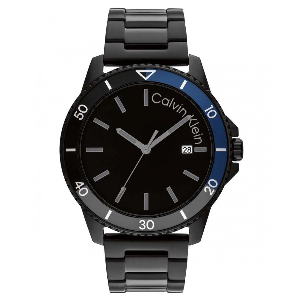 CALVIN KLEIN Ρολόι Progress Μαύρο Ανοξείδωτο Ατσάλι 25200382