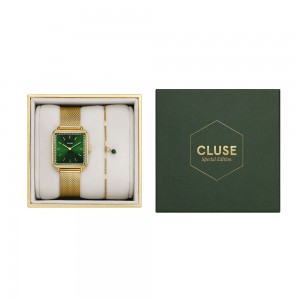CLUSE La Tétragone Mesh Woman's  Gold Stainless Steel Bracelet Gift Box CG103017