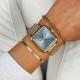 CLUSE ΡΟΛΟΙ La Tétragone Mesh Stones Light Blue Gold Colour CW10310