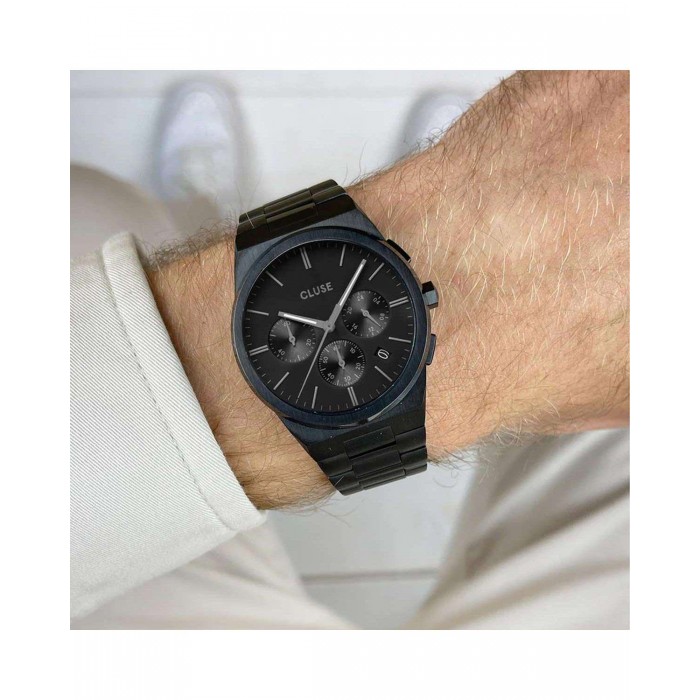 CLUSE Vigoureux Chronograph Μαύρο Ανοιξείδωτο Ατσάλι μπρασελέ CW20802 CLUSE Vigoureux Chronograph Μαύρο Ανοιξείδωτο Ατσάλι μπρασελέ CW20802
