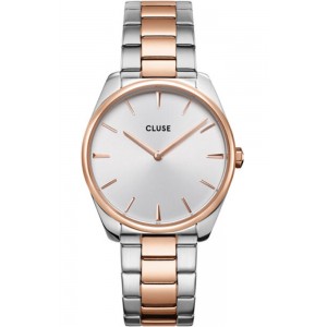 CLUSE Féroce Ladies watch Silver/Rose Gold Stainless Steel Bracelet CW11104
