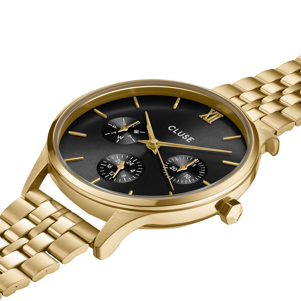 CLUSE Ρολόι Minuit Multifunction Χρυσό Ανοξείδωτο Ατσάλι CW10707 