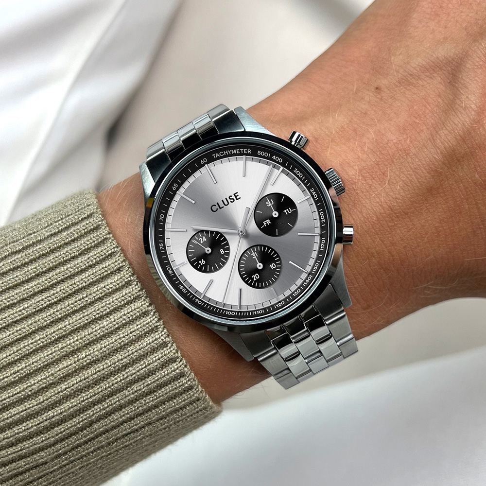 CLUSE Anthéor Multifunction Ανδρικό Ρολόι Ασημί Ανοιξείδωτο Ατσάλι μπρασελέ CW21007