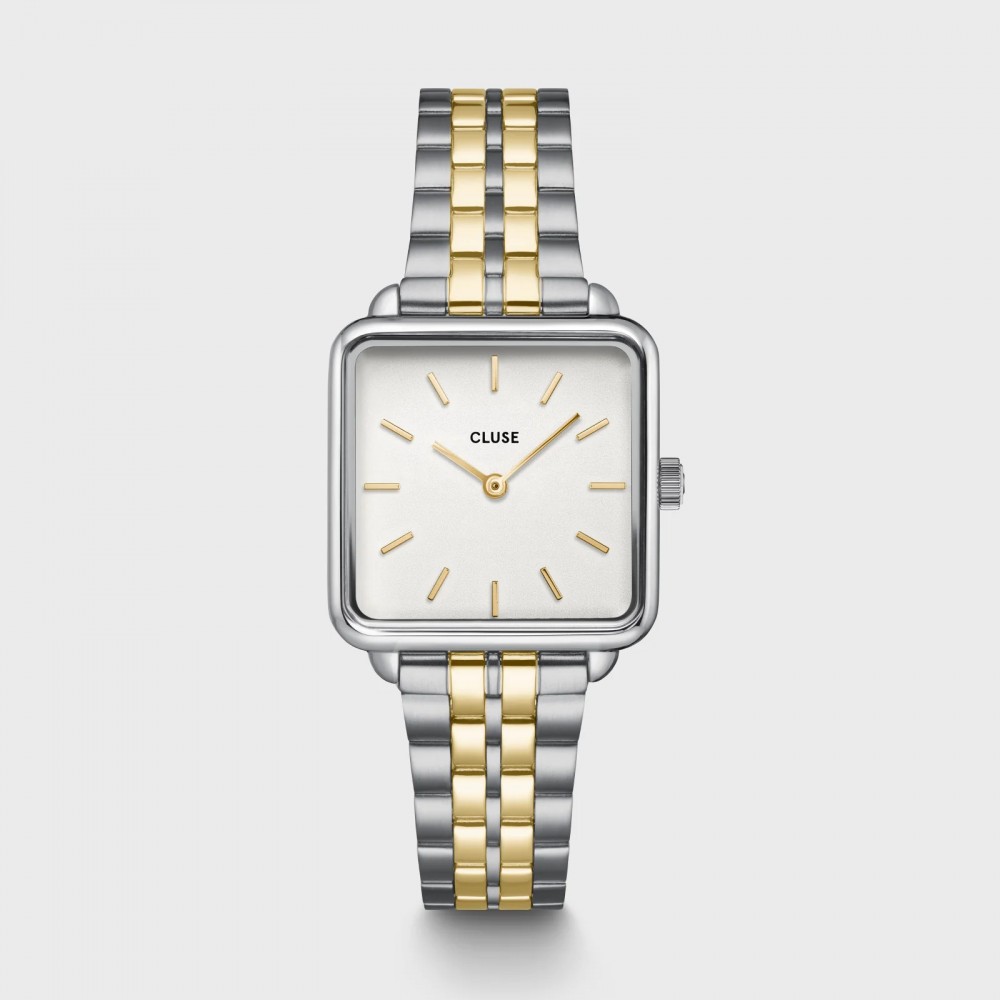 CLUSE La Tétragone Ρολόι Δίχρωμο Ανοξείδωτο Ατσάλι Μπρασελέ CG10326