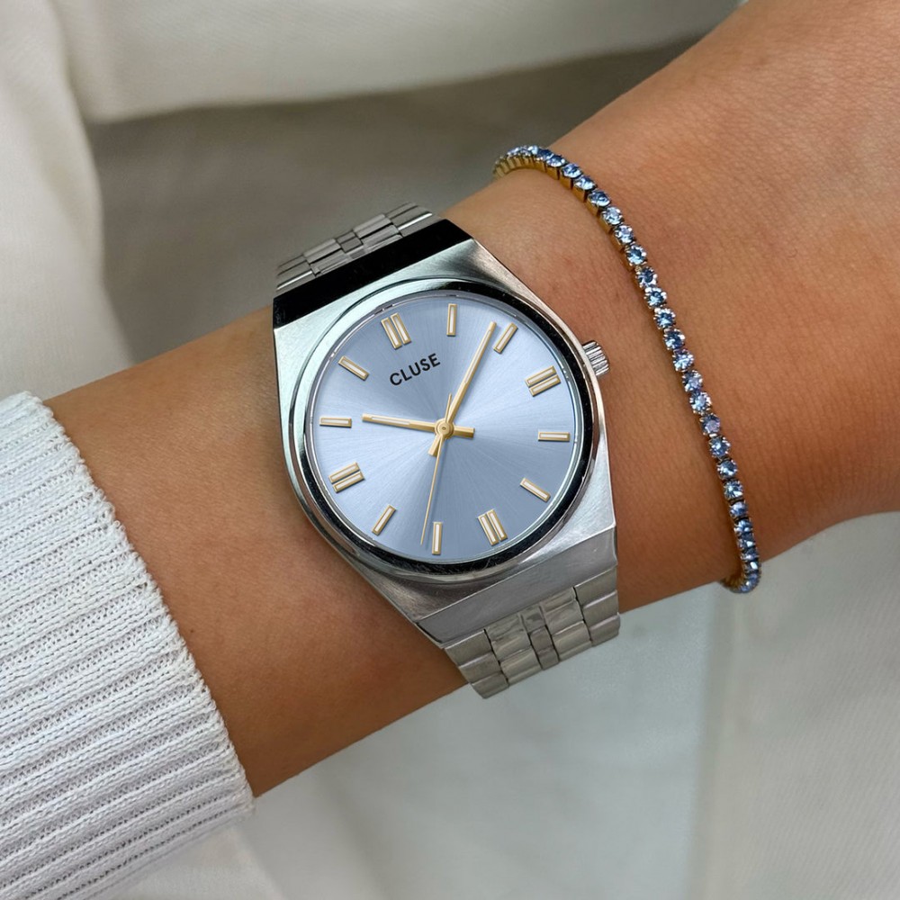 CLUSE Retro 70's Ρολόι Ασημί Ανοξείδωτο Ατσάλι CW35102 CLUSE Retro 70's Ρολόι Ασημί Ανοξείδωτο Ατσάλι CW35102