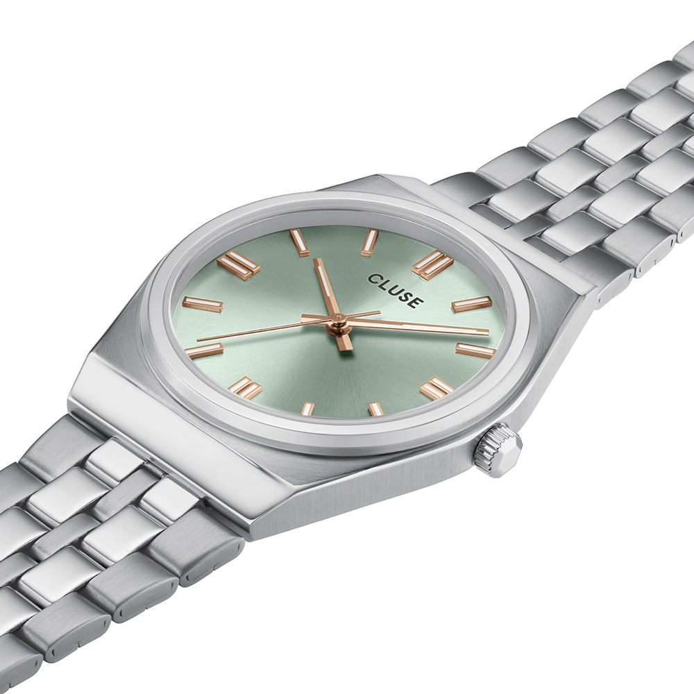 CLUSE Retro 70's Ρολόι Ασημί Ανοξείδωτο Ατσάλι CW35103