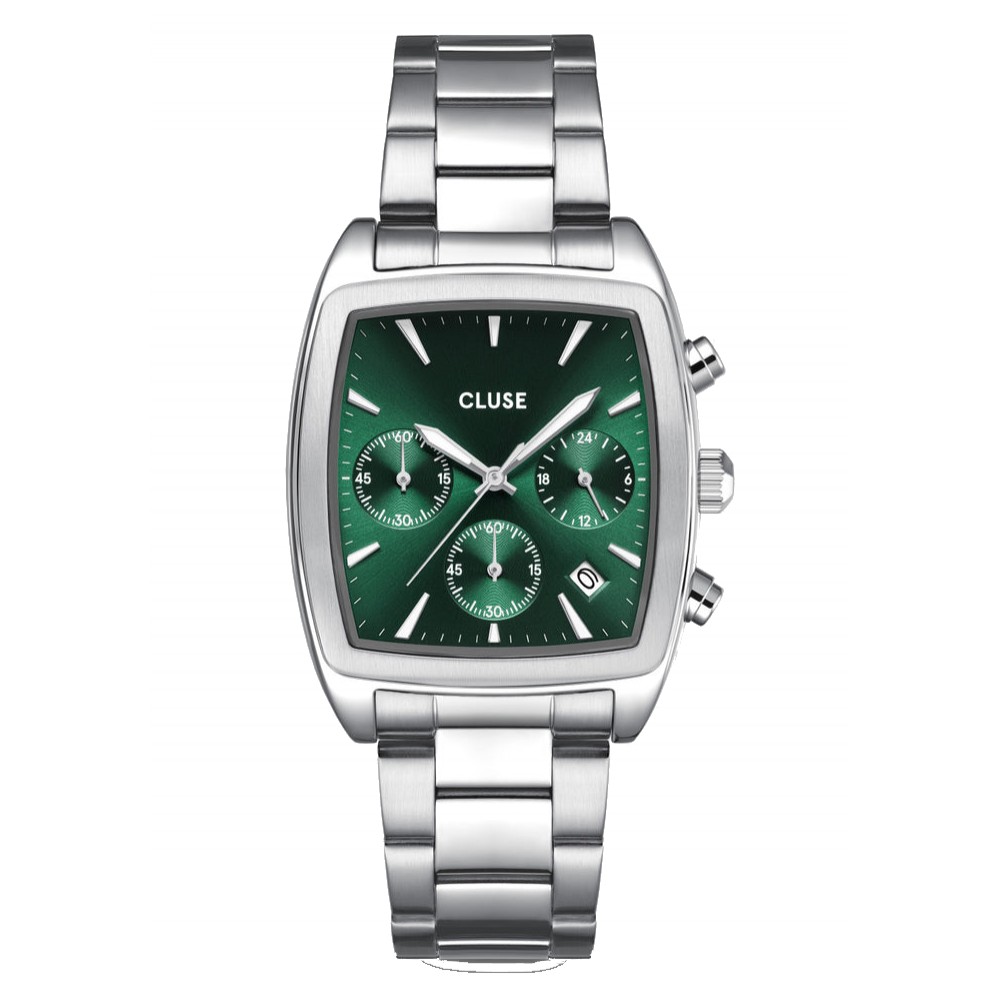 CLUSE Quartaut Chrono Ανδρικό Ρολόι Ασημί Ανοιξείδωτο Ατσάλι μπρασελέ CW52002