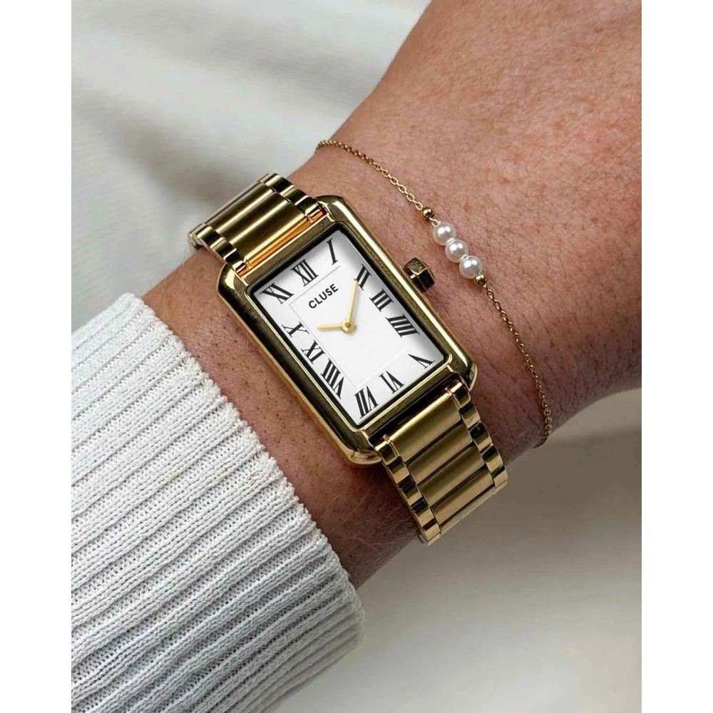 CLUSE Gracieuse Petite Γυναικείο Ρολόι Επιχρυσωμένο Ανοξείδωτο ατσάλι μπασελέ  Gift Box CG11805