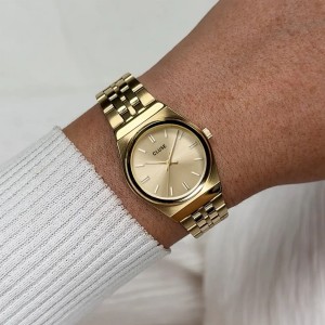 CLUSE Retro 70's Woman's Watch Gold Stainless Steel bracelet CW16302