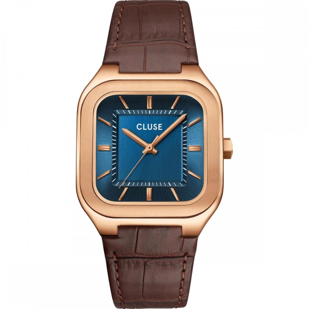 CLUSE Quadrus Ανδρικό Ρολόι Καφέ Δερμάτινο λουράκι CW25705
