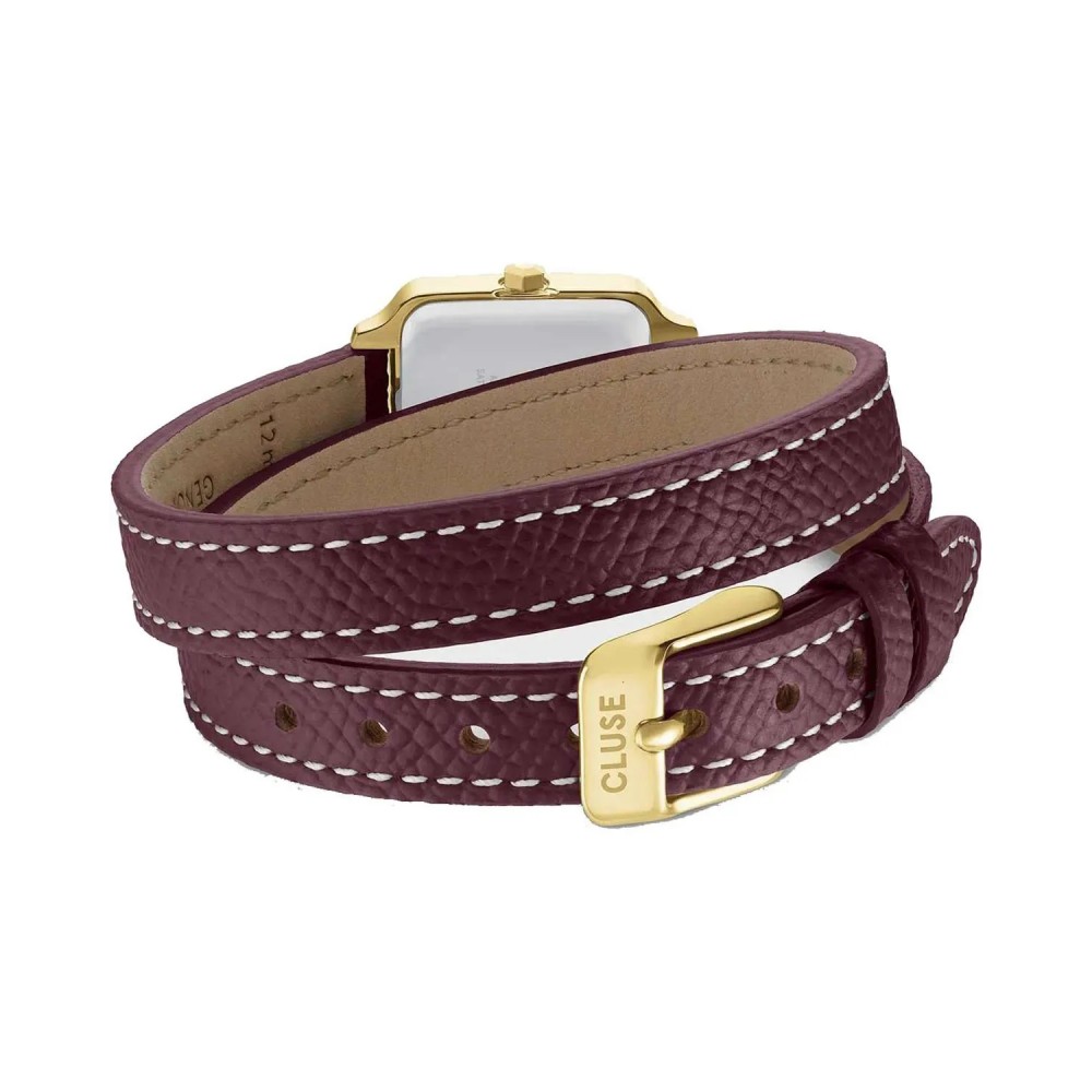 CLUSE Gracieuse Mini Petite Ρολόι Γυναικείο Μπορντό Δερμάτινο λουράκι CW15503