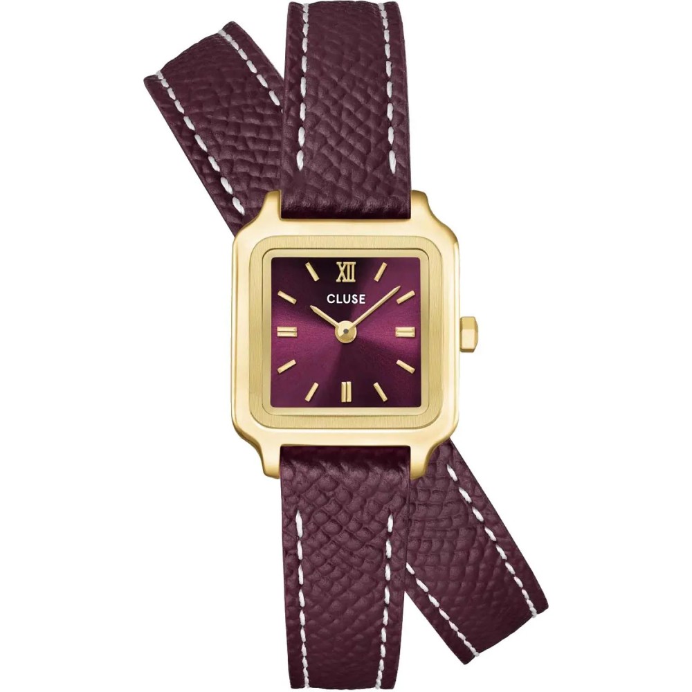 CLUSE Gracieuse Mini Petite Ρολόι Γυναικείο Μπορντό Δερμάτινο λουράκι CW15503