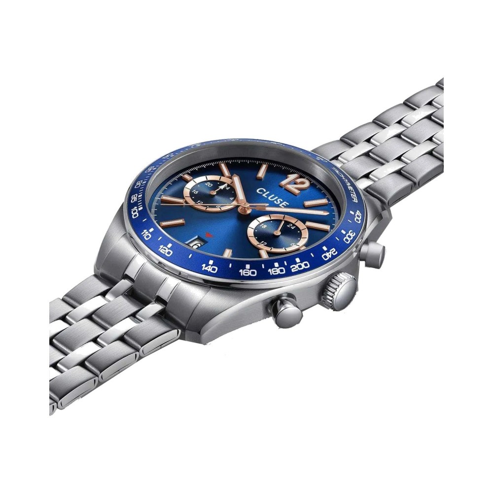 CLUSE Aravis Dual Time Ανδρικό Ρολόι  Ανοιξείδωτο Ατσάλι μπρασελέ CW25601