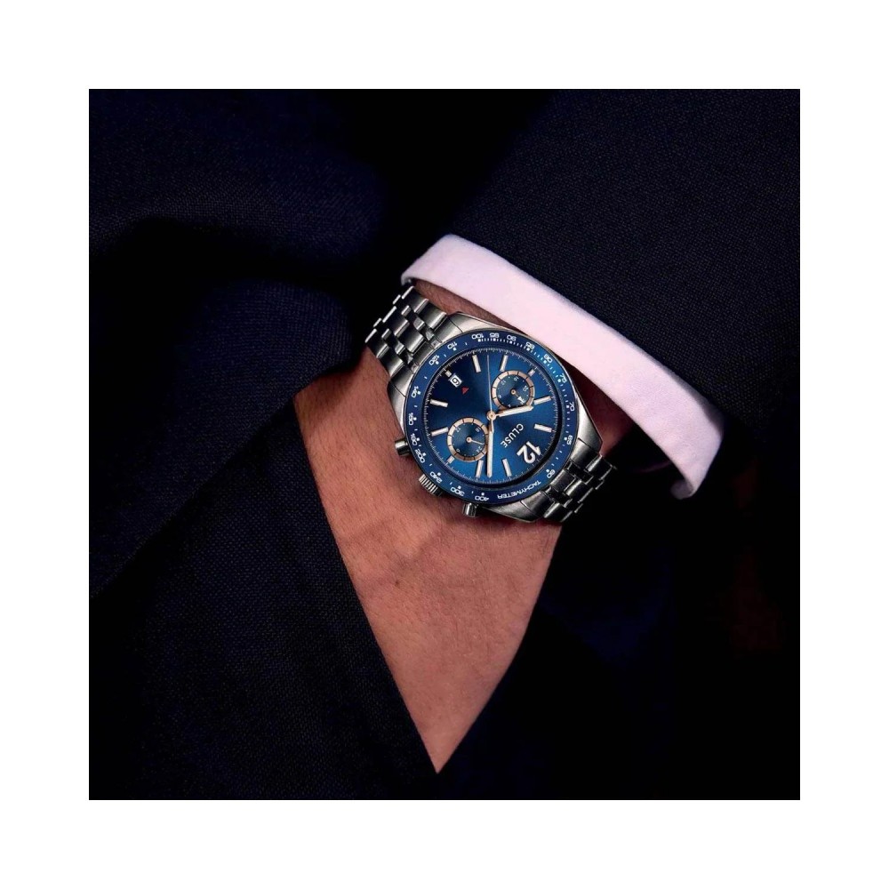 CLUSE Aravis Dual Time Ανδρικό Ρολόι  Ανοιξείδωτο Ατσάλι μπρασελέ CW25601