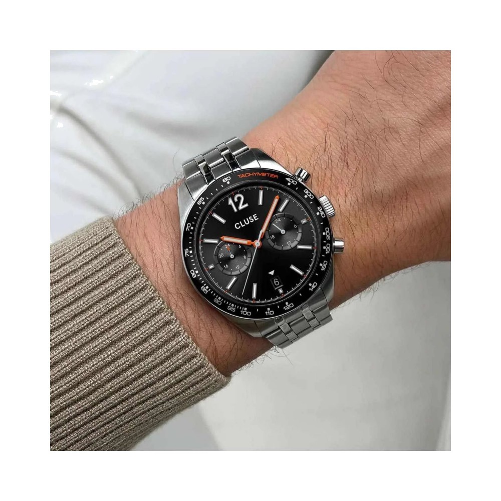 CLUSE Aravis Dual Time Ανδρικό Ρολόι  Ανοιξείδωτο Ατσάλι μπρασελέ CW25603