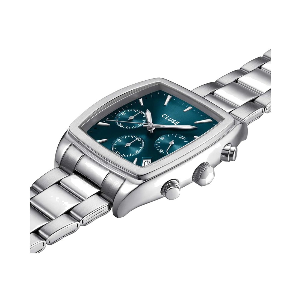 CLUSE Quartaut Chrono Ανδρικό Ρολόι Ασημί Ανοιξείδωτο Ατσάλι μπρασελέ CW52001