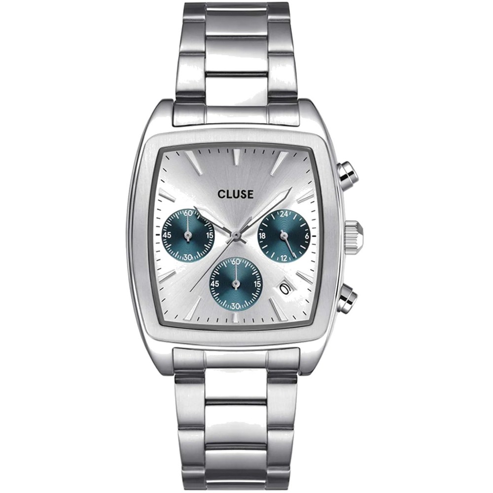 CLUSE Quartaut Chrono Ανδρικό Ρολόι Ασημί Ανοιξείδωτο Ατσάλι μπρασελέ CW52003