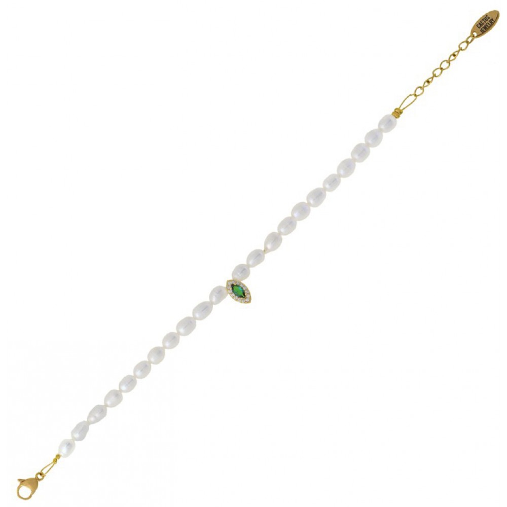 Cactus Jewelry Βραχιόλι Margaret eye zircon ατσάλι 13-0707